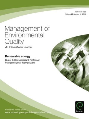 cover image of Management of Environmental Quality: An International Journal, Volume 27, Number 1